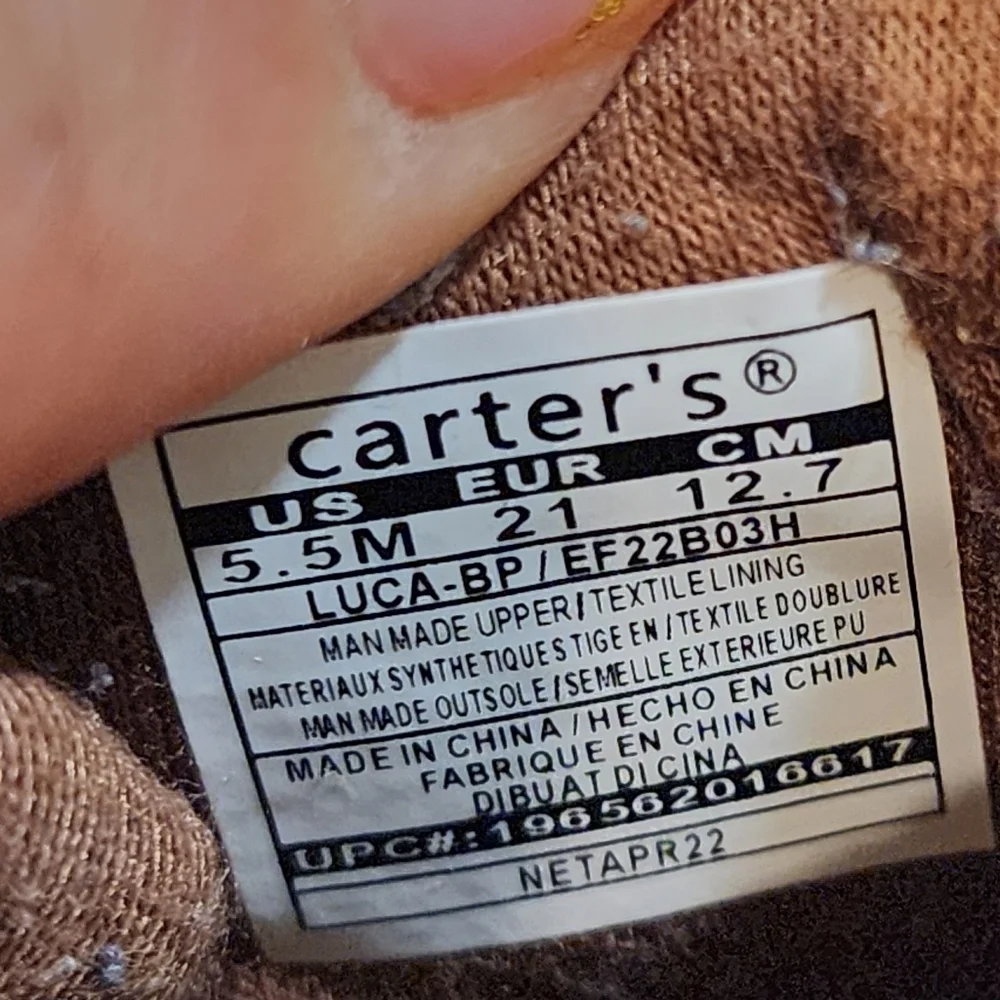 Carter's baby's brown booties size 5.5M